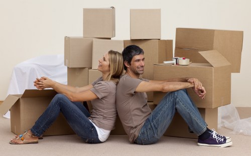 Selection of sturdy cartons and protective packing materials for local relocation